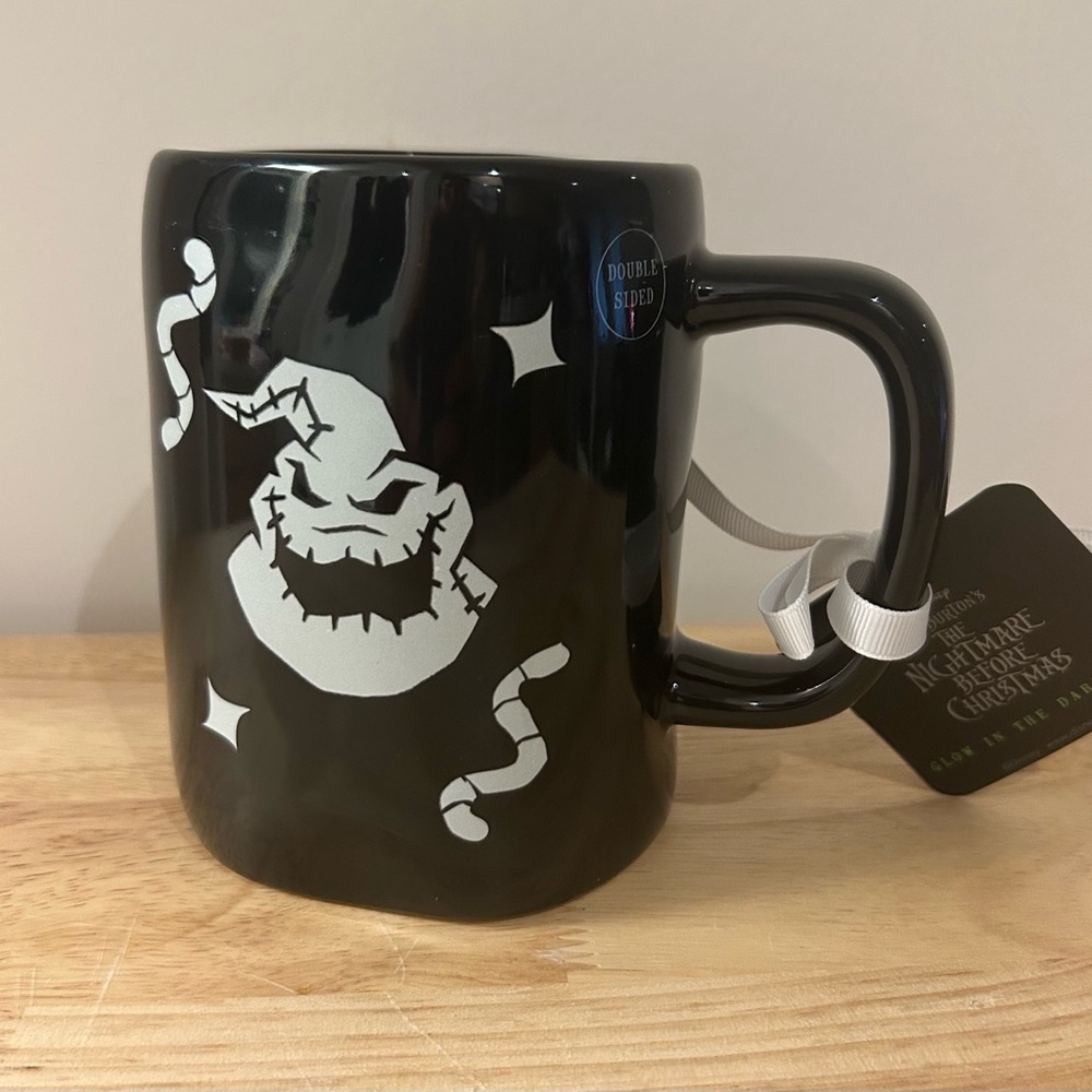⭐️ 2/$50 Rae Dunn x Nightmare Before Christmas Black Mug Glow in the Dark Oogie